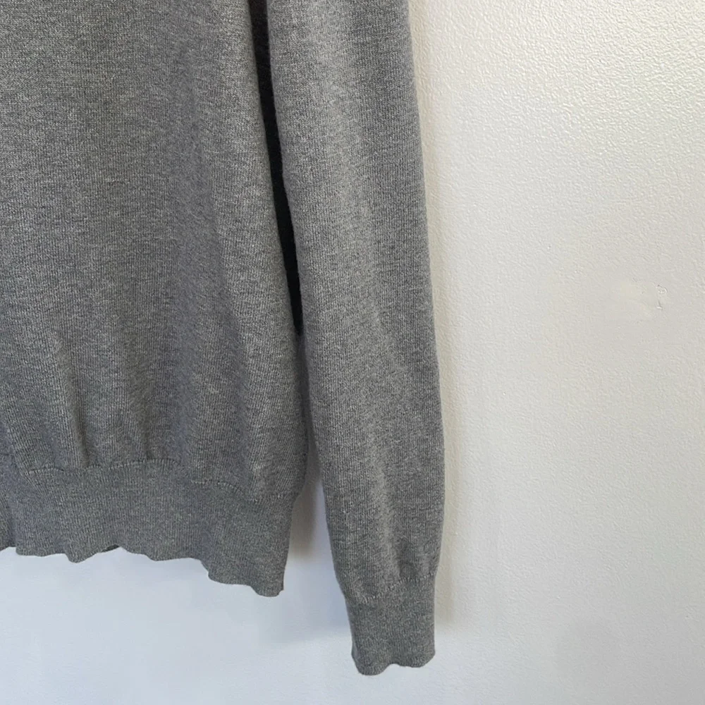 Men’s Polo Ralph Lauren gray V-neck preppy 90’s Pima cotton long sleeve sweater
